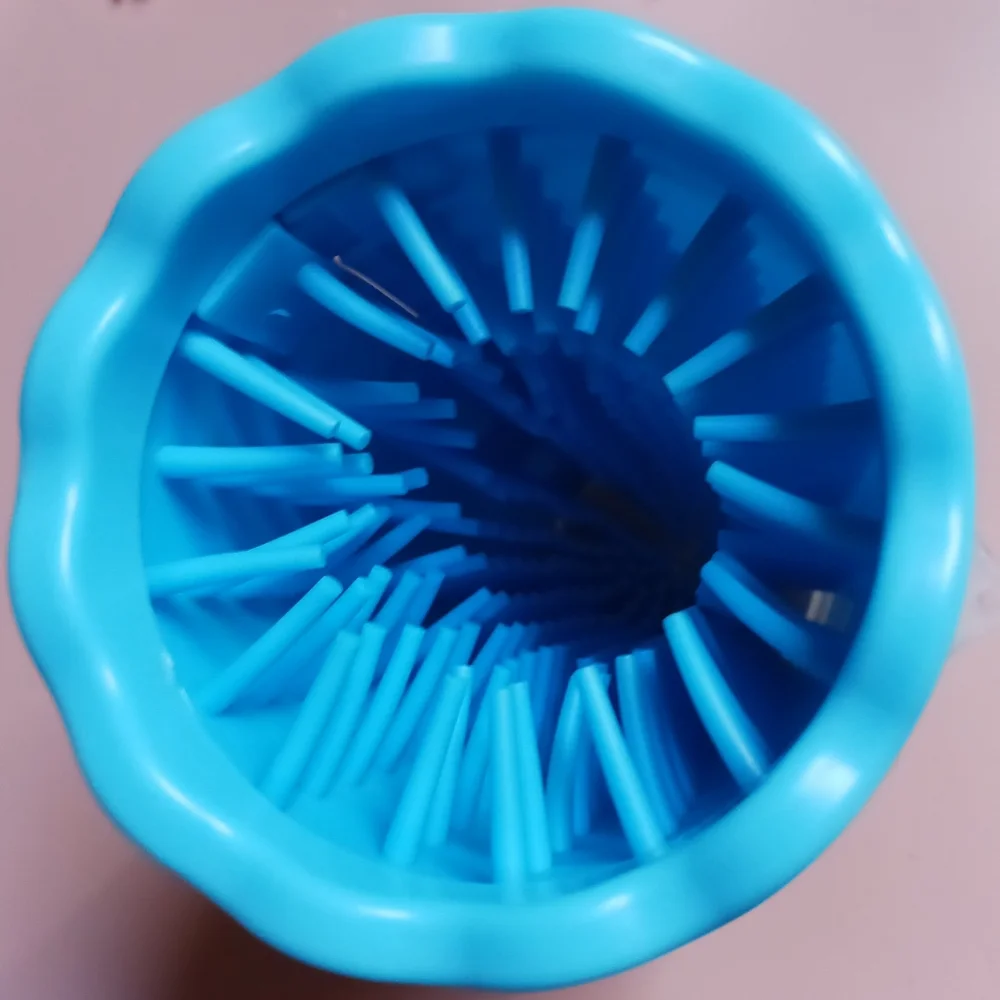 Dog Paw Cleaner - Portable Pet Paw Washer Cup, Silicone Scrabber, Blue, Large